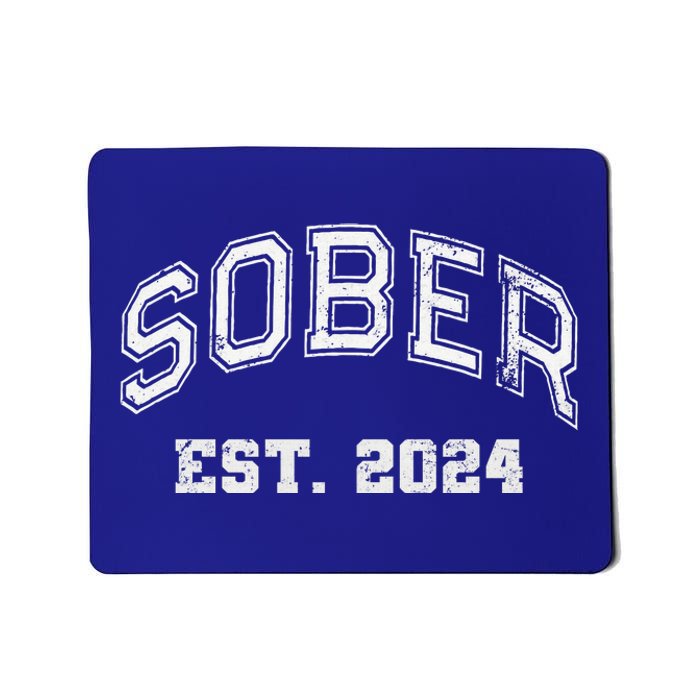 Funny Sober Varsity Est. 2024 Sobriety Celebrate Recovery Aa Mousepad