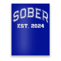 Funny Sober Varsity Est. 2024 Sobriety Celebrate Recovery Aa Poster