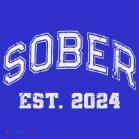 Funny Sober Varsity Est. 2024 Sobriety Celebrate Recovery Aa Sustainable Knit Beanie