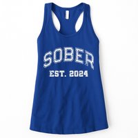Funny Sober Varsity Est. 2024 Sobriety Celebrate Recovery Aa Womens Tank Top