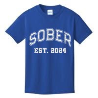 Funny Sober Varsity Est. 2024 Sobriety Celebrate Recovery Aa Kids T-Shirt