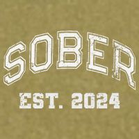 Funny Sober Varsity Est. 2024 Sobriety Celebrate Recovery Aa Garment-Dyed Women's Muscle Tee