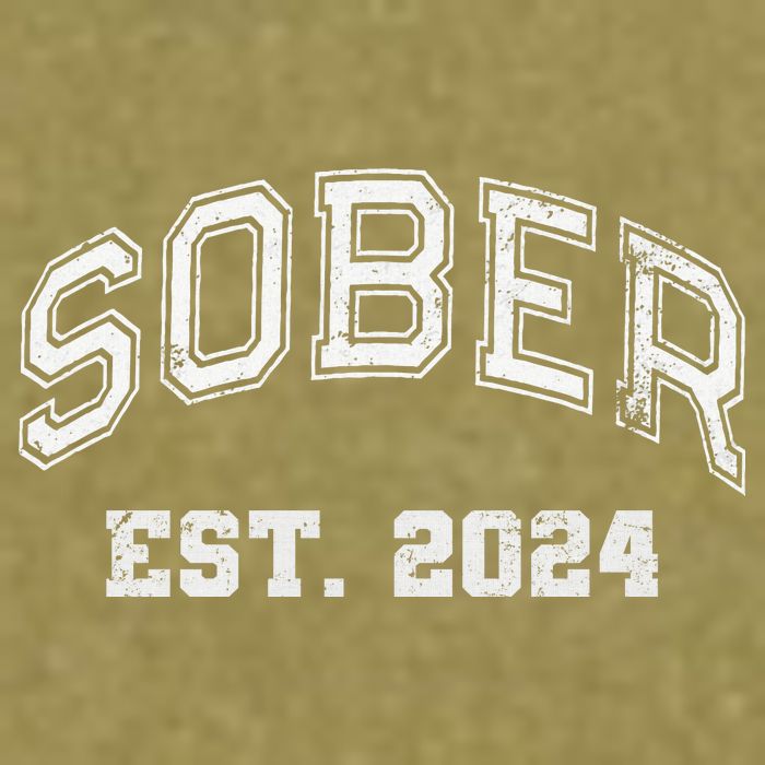 Funny Sober Varsity Est. 2024 Sobriety Celebrate Recovery Aa Garment-Dyed Women's Muscle Tee