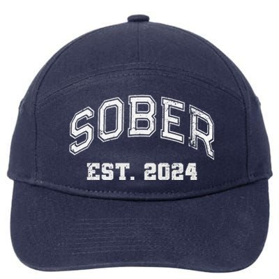 Funny Sober Varsity Est. 2024 Sobriety Celebrate Recovery Aa 7-Panel Snapback Hat