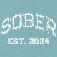 Funny Sober Varsity Est. 2024 Sobriety Celebrate Recovery Aa Sueded Cloud Jersey T-Shirt
