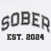 Funny Sober Varsity Est. 2024 Sobriety Celebrate Recovery Aa Garment-Dyed Sweatshirt