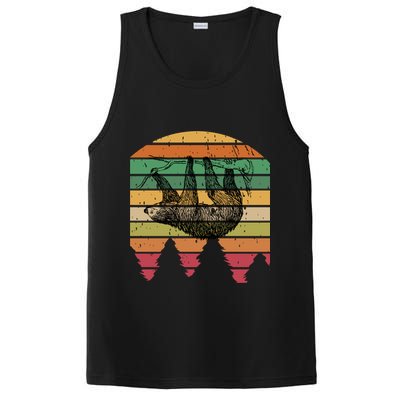 Funny Sloth Vintage Retro Pine Tree Sloths Gift PosiCharge Competitor Tank