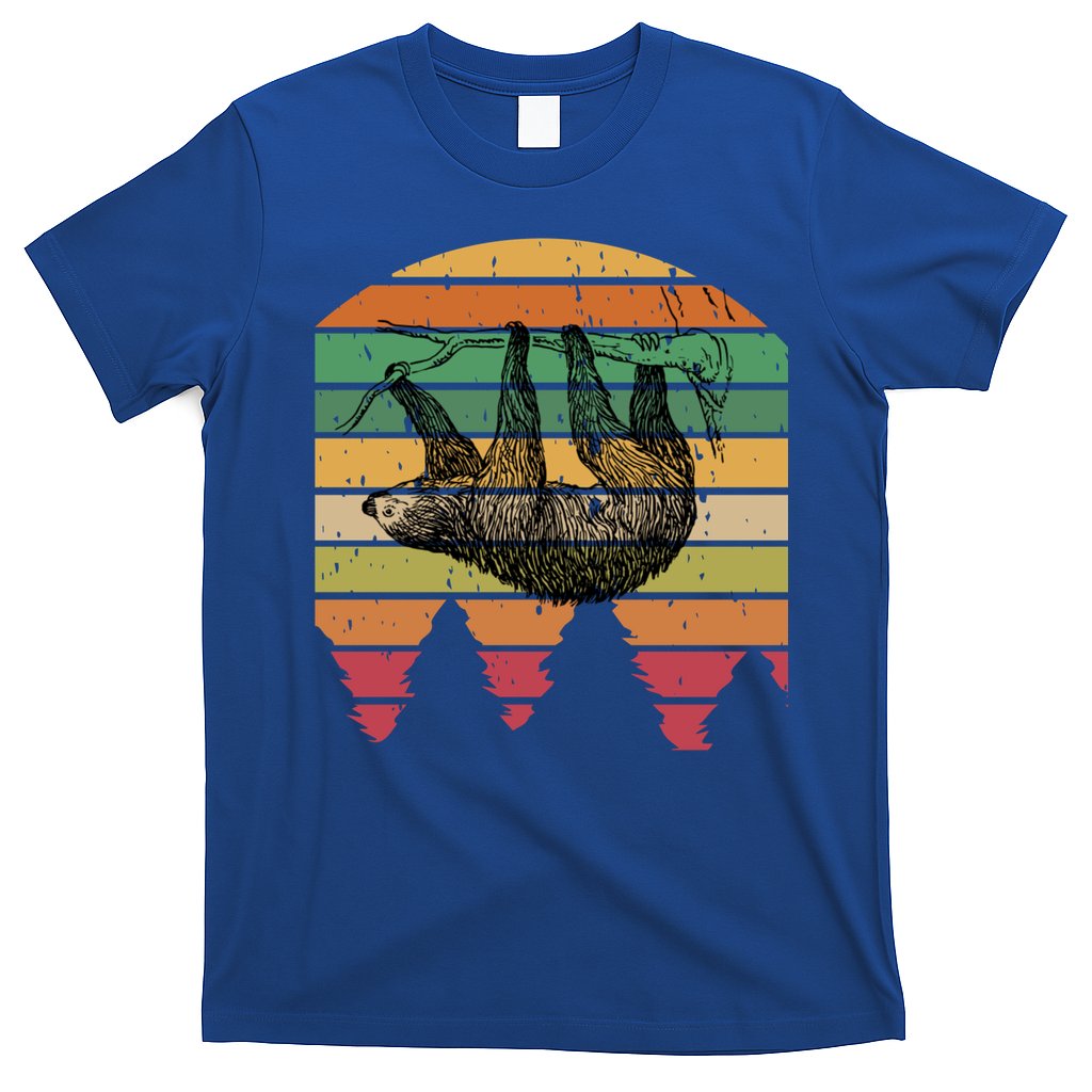 Funny Sloth Vintage Retro Pine Tree Sloths Gift T-Shirt