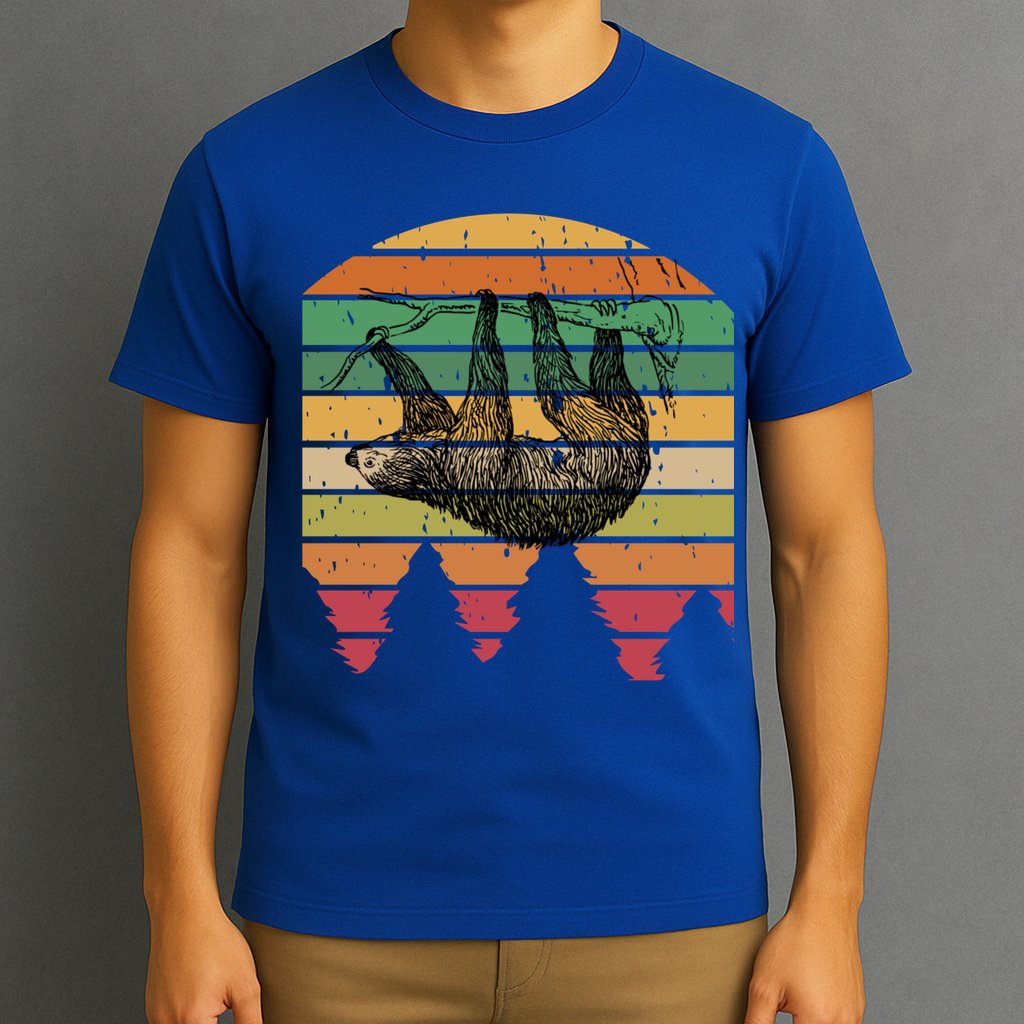 Funny Sloth Vintage Retro Pine Tree Sloths Gift T-Shirt