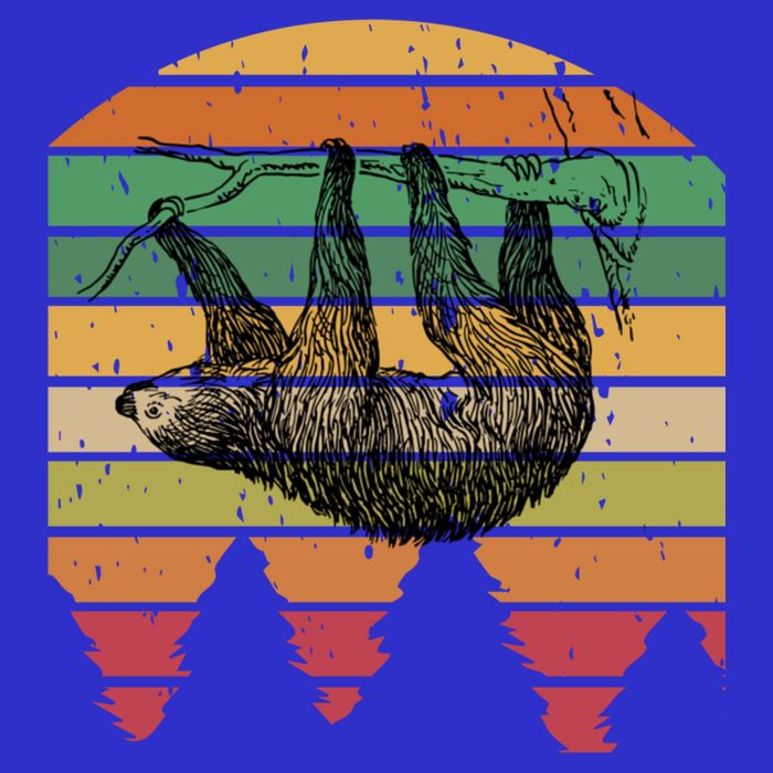 Funny Sloth Vintage Retro Pine Tree Sloths Gift T-Shirt