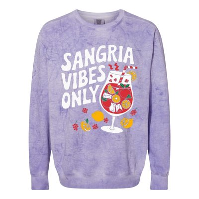 Funny Sangria Vibes Only Colorblast Crewneck Sweatshirt