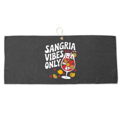 Funny Sangria Vibes Only Large Microfiber Waffle Golf Towel