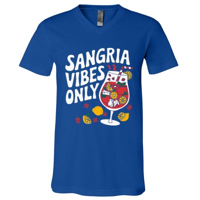 Funny Sangria Vibes Only V-Neck T-Shirt