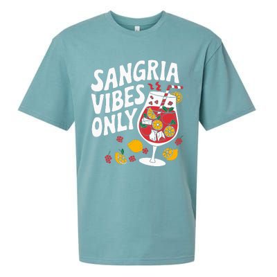 Funny Sangria Vibes Only Sueded Cloud Jersey T-Shirt