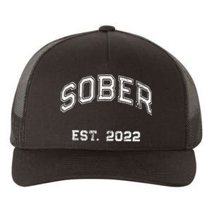 Funny Sober Varsity Est. 2024 Sobriety Celebrate Recovery Aa Yupoong Adult 5-Panel Trucker Hat