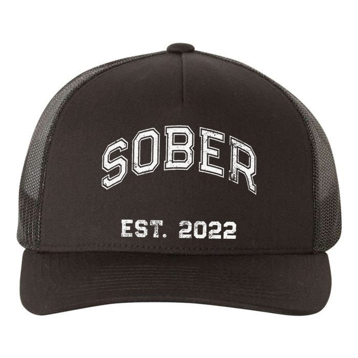 Funny Sober Varsity Est. 2024 Sobriety Celebrate Recovery Aa Yupoong Adult 5-Panel Trucker Hat