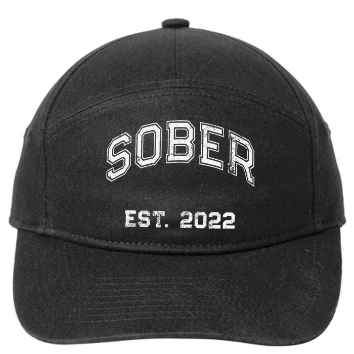 Funny Sober Varsity Est. 2024 Sobriety Celebrate Recovery Aa 7-Panel Snapback Hat