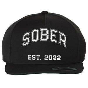 Funny Sober Varsity Est. 2024 Sobriety Celebrate Recovery Aa Wool Snapback Cap