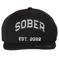 Funny Sober Varsity Est. 2024 Sobriety Celebrate Recovery Aa Wool Snapback Cap