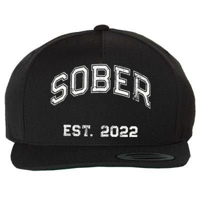 Funny Sober Varsity Est. 2024 Sobriety Celebrate Recovery Aa Wool Snapback Cap