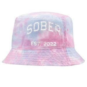 Funny Sober Varsity Est. 2024 Sobriety Celebrate Recovery Aa Tie-Dyed Bucket Hat