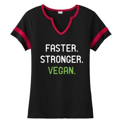 Faster Stronger Vegan Weightlifting And Fitness Gift Ladies Halftime Notch Neck Tee