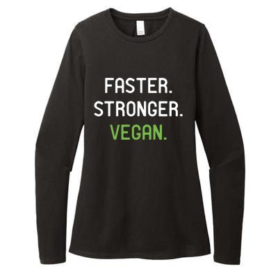 Faster Stronger Vegan Weightlifting And Fitness Gift Womens CVC Long Sleeve Shirt