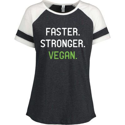 Faster Stronger Vegan Weightlifting And Fitness Gift Enza Ladies Jersey Colorblock Tee