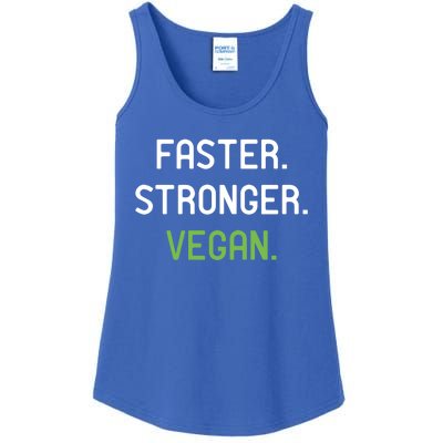 Faster Stronger Vegan Weightlifting And Fitness Gift Ladies Essential Tank