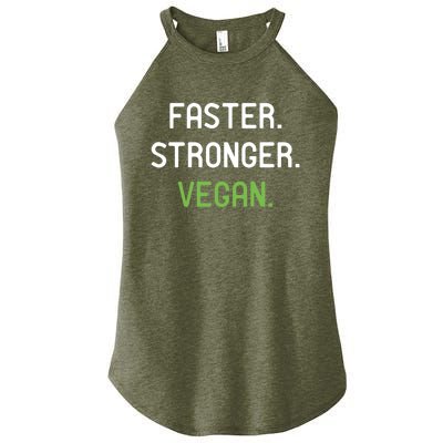 Faster Stronger Vegan Weightlifting And Fitness Gift Women's Perfect Tri Rocker Tank