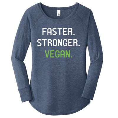 Faster Stronger Vegan Weightlifting And Fitness Gift Women's Perfect Tri Tunic Long Sleeve Shirt