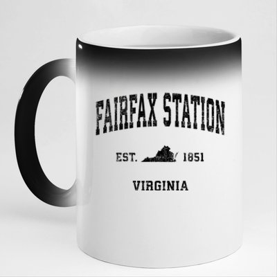 Fairfax Station Virginia Va Vintage Sports 11oz Black Color Changing Mug