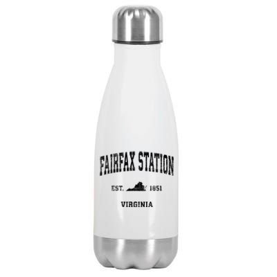 Fairfax Station Virginia Va Vintage Sports Stainless Steel Insulated Water Bottle