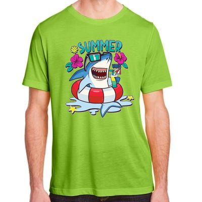 Funny Summer Vibe Vacation Shark Adult ChromaSoft Performance T-Shirt