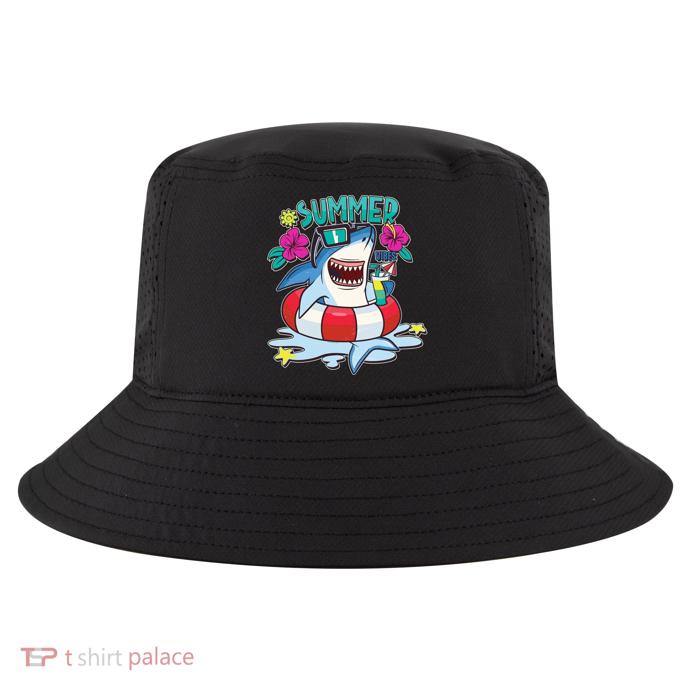 Funny Summer Vibe Vacation Shark Cool Comfort Performance Bucket Hat