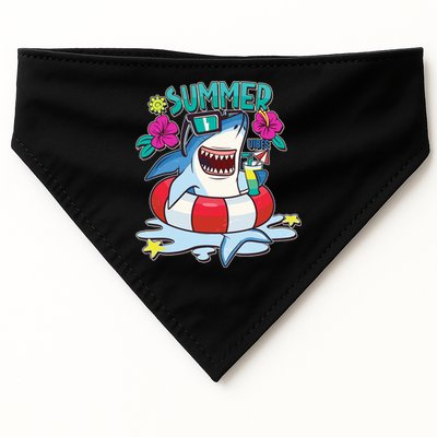 Funny Summer Vibe Vacation Shark USA-Made Doggie Bandana