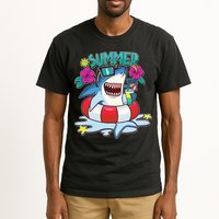 Funny Summer Vibe Vacation Shark Tall T-Shirt