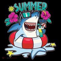 Funny Summer Vibe Vacation Shark Tall T-Shirt