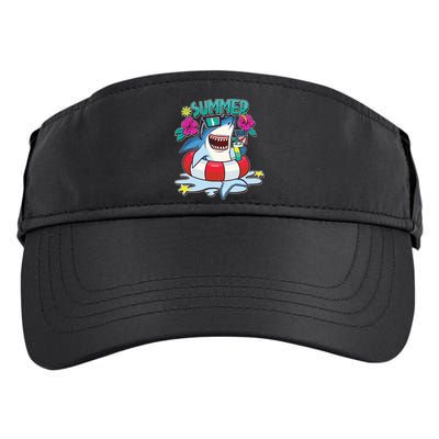 Funny Summer Vibe Vacation Shark Adult Drive Performance Visor
