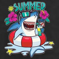 Funny Summer Vibe Vacation Shark Adult Drive Performance Visor