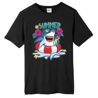 Funny Summer Vibe Vacation Shark Tall Fusion ChromaSoft Performance T-Shirt