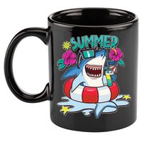 Funny Summer Vibe Vacation Shark 11oz C Handle Ceramic Mug