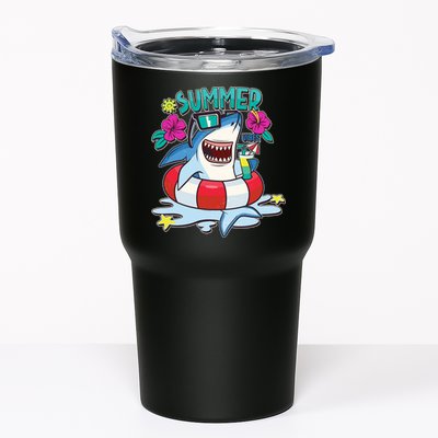 Funny Summer Vibe Vacation Shark Tumbler