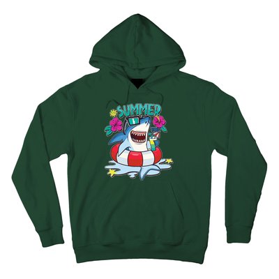 Funny Summer Vibe Vacation Shark Hoodie