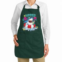 Funny Summer Vibe Vacation Shark Apron