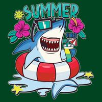 Funny Summer Vibe Vacation Shark Apron