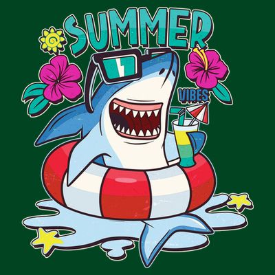 Funny Summer Vibe Vacation Shark T-Shirt