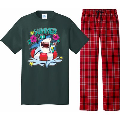 Funny Summer Vibe Vacation Shark Pajama Set