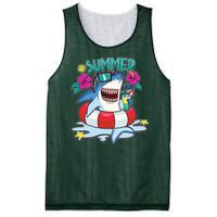 Funny Summer Vibe Vacation Shark Mesh Reversible Basketball Jersey Tank