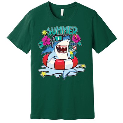 Funny Summer Vibe Vacation Shark Premium T-Shirt